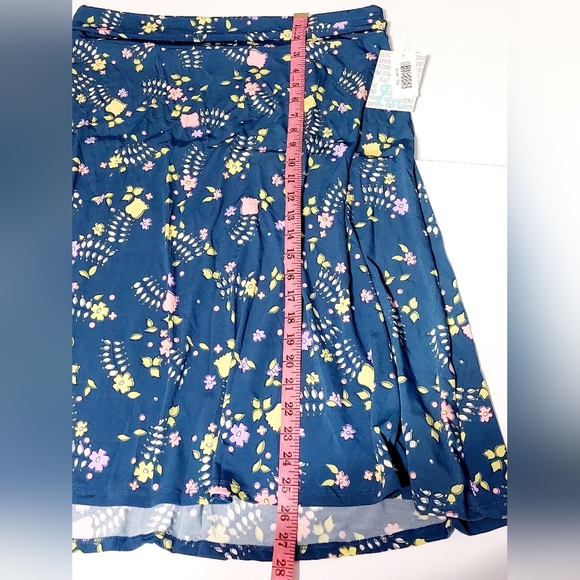 Stretchy Blue Floral Pink and Yellow Spring Tulips‎ Lularoe Azure Size 2XL - Picture 6 of 7